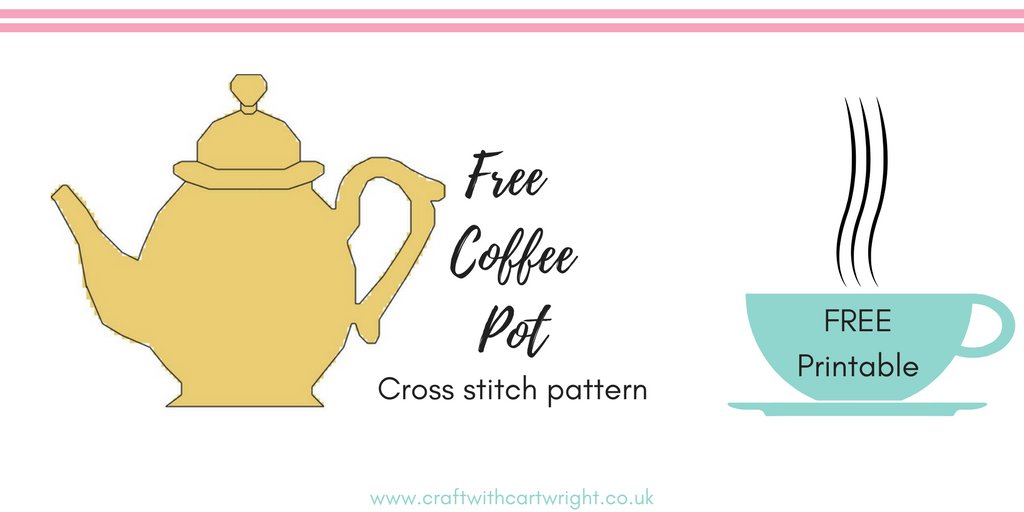 Perfect for Coffee lovers. Free coffee pot cross stitch pattern...
